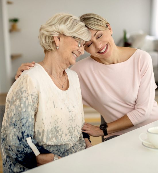 Happy mother and daughter.