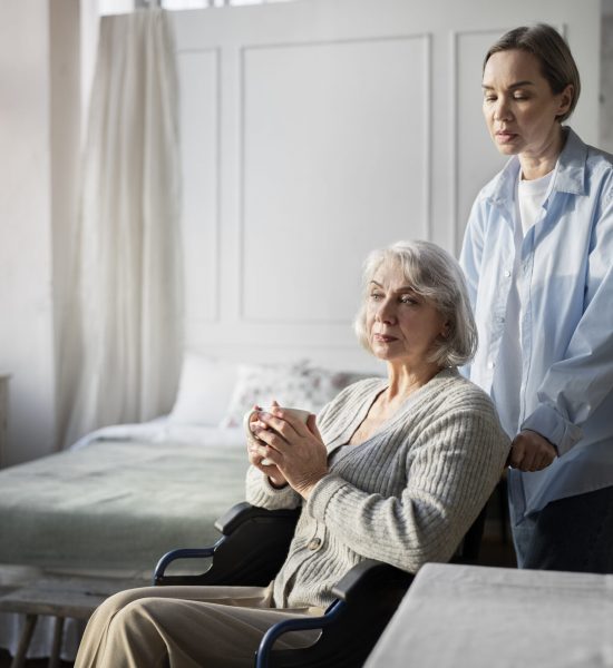 Older adult discussing healthcare and future care planning with her physician